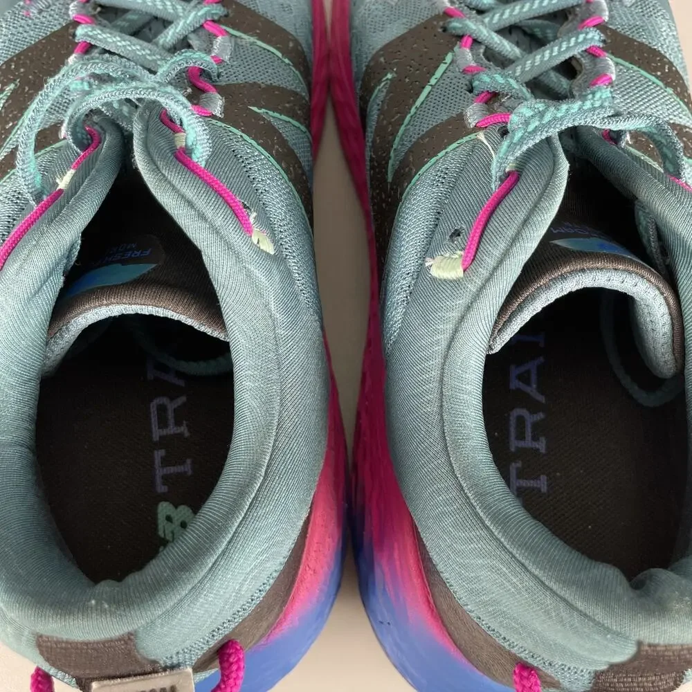 New Balance Fresh Foam More Trail V1 Women's 10.5 Blue Pink Running Shoe Sneaker